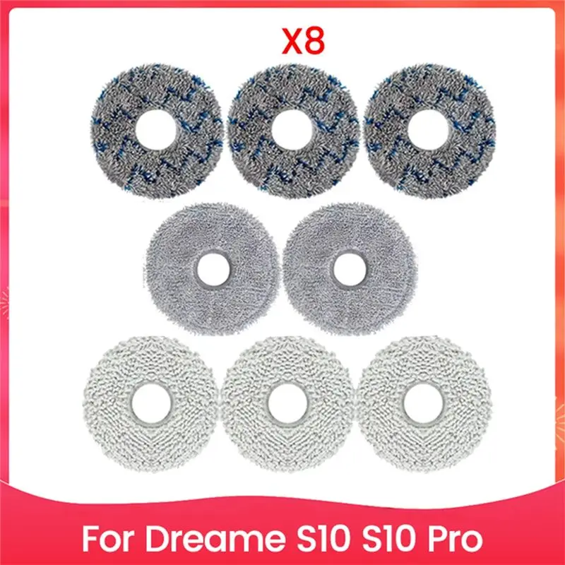 

8 шт. сменных насадок для швабры, подходят для робота-пылесоса Dreame S10 S10 Pro, аксессуары для швабры, запасные части-AT36