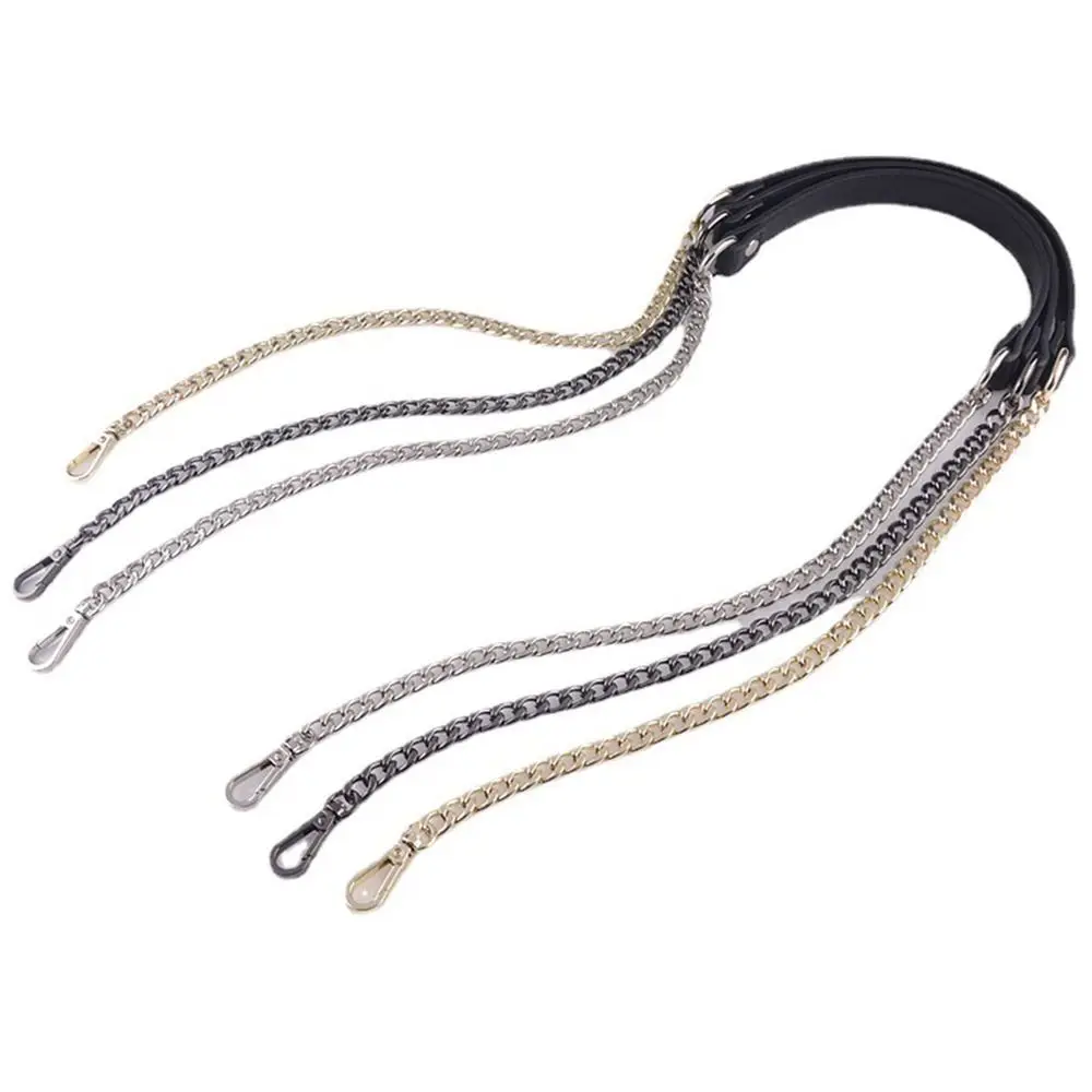 120cm Replacement PU Leather Bags Straps Metal Bag Chain for DIY Handbag Handles Shoulder Straps Accessories