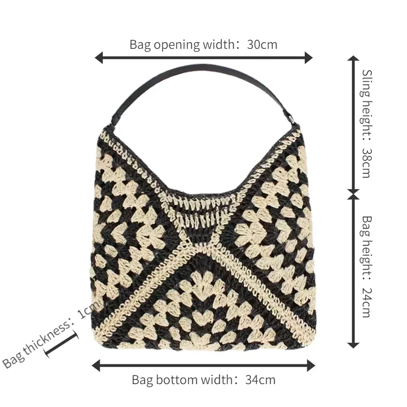 Straw Woven Underarm Bag Handbags Super Copy Brand Aesthetic Bags Luxury Replicas Sac De Luxe Femme Designer High Quality 2024