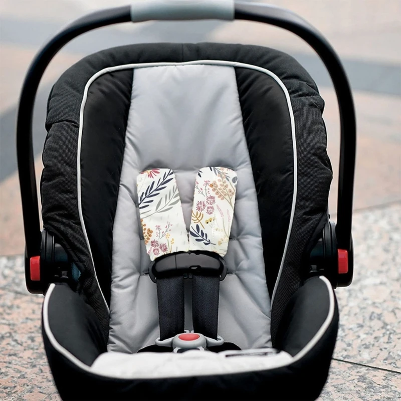 Kereta Dorong Bayi Sabuk Pelindung Leher Bantal Kursi Dorong Tali Bantalan Bahu 2 Pack