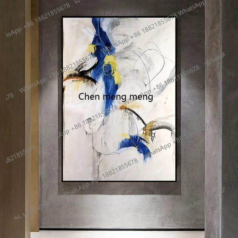 

Hand painted modern Nordic living room modern abstract oil painting porch villa light luxury decorative painting