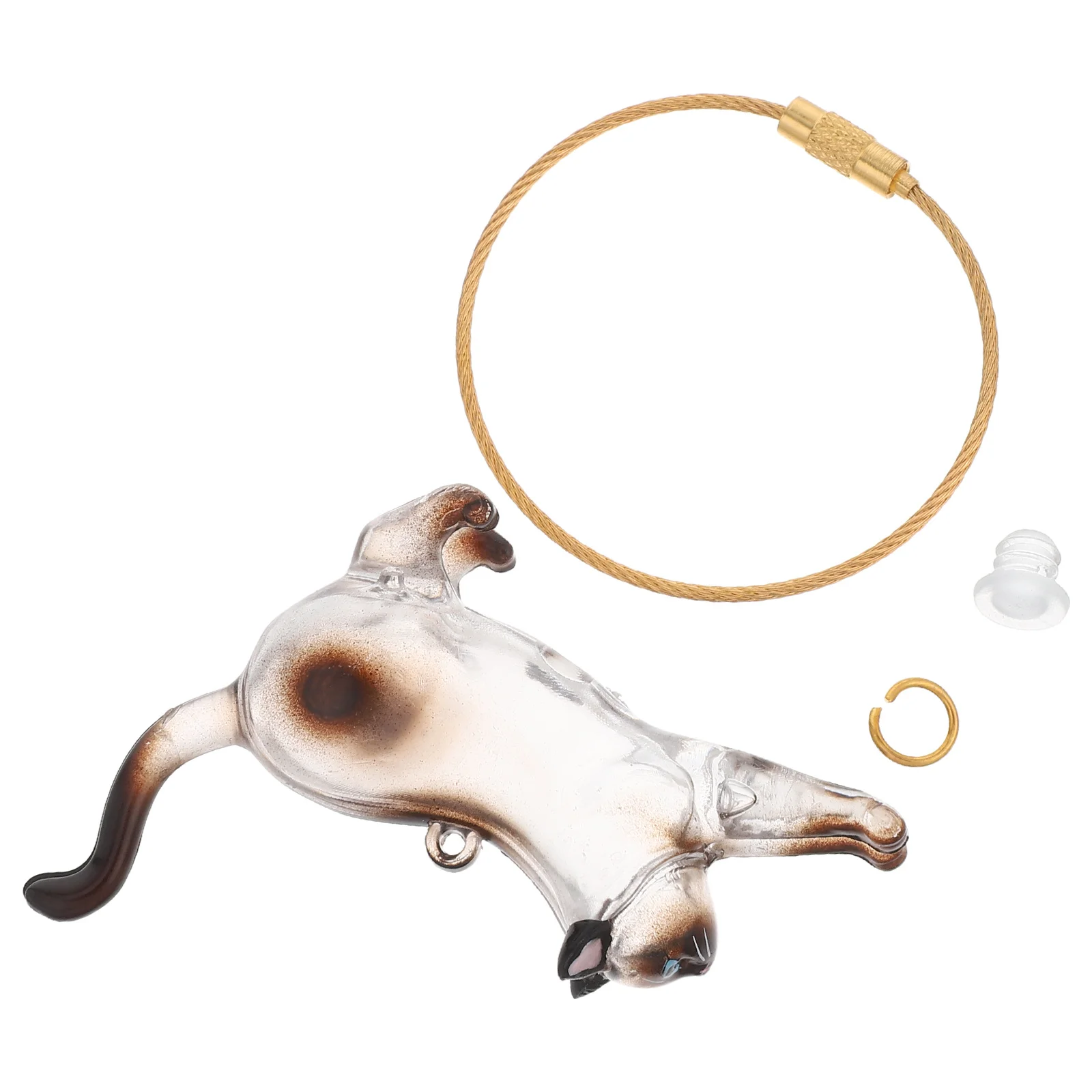 

Cat Hair Storage Capsule Transparent Pet Hair Organizer Portable Keychain for Pet Whisker Memory Japanese Cat Keepsake