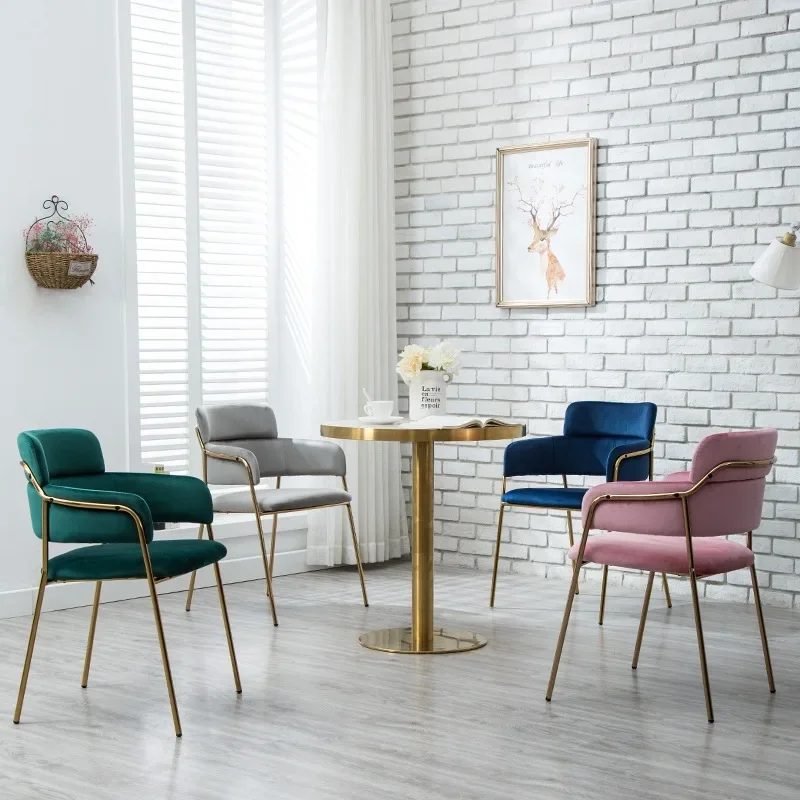 Dessert shop milk tea shop restaurant chair, velvet fabric princess chair negotiation chair