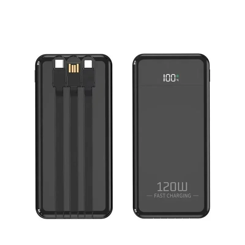 For IPhonei 20000mAh Convenient 120W Built-in Three Wire Suitable Large Capacity Super Fast Charging Mobile Power Bank
