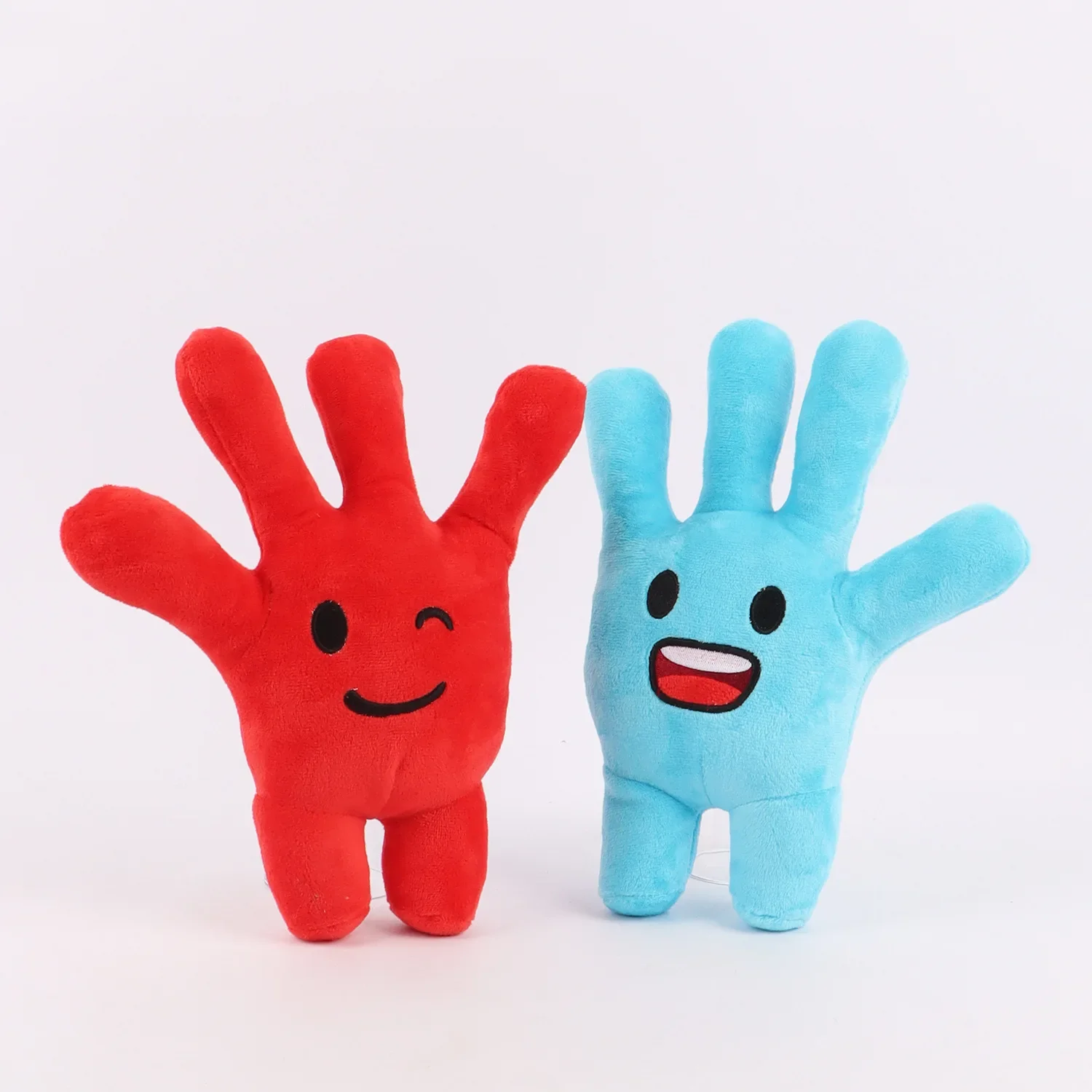 25cm Creative Cartoon Palm Blue and Red 2 Styles Soft Stuffed Plush Doll Toys Delicate Kawaii Decoration Birthday Gifts Kids