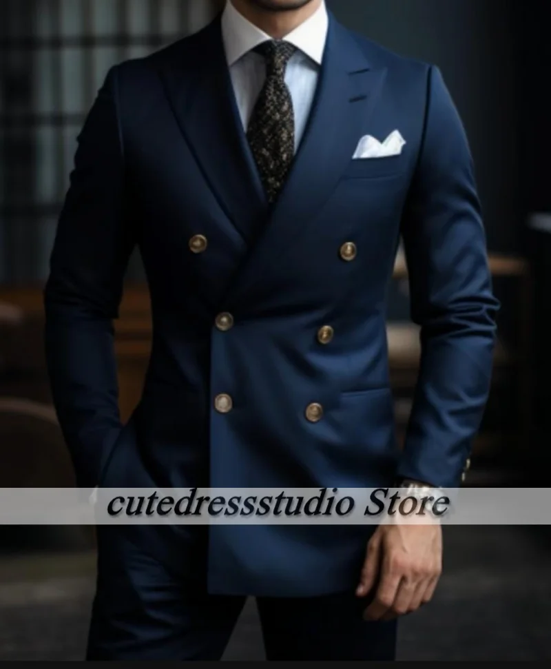 Gentleman Wedding Suit For Men Two Pieces (Suit + Trousers) Formal Occasion Dresses Customized Groom Tuxedo