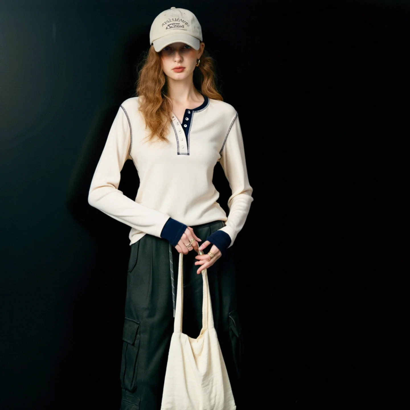 

HUAAPPUW Color Blo Henry Collar Long Sve Slim Fit футболка повседневная футболка Sle Base irt дышащая смесь хлопка для женщин