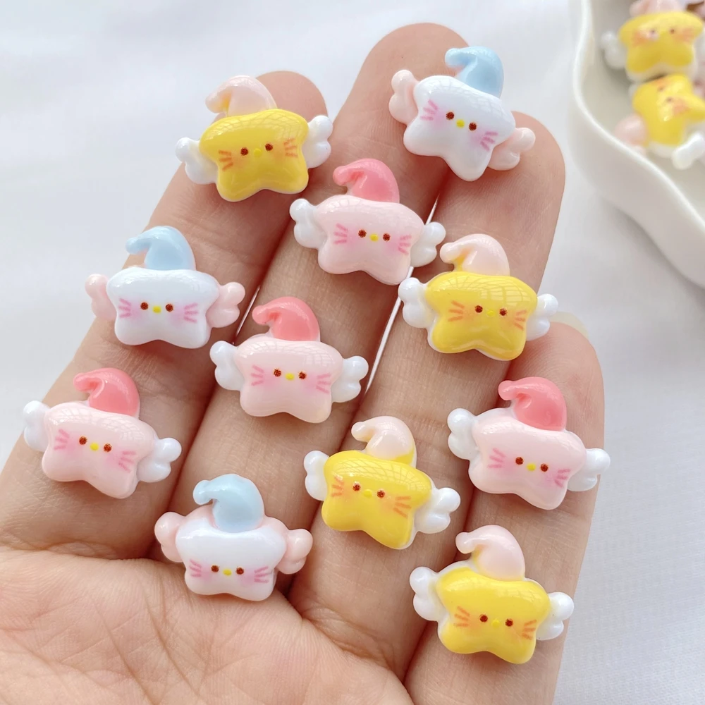 20Pcs New Cute Mini Resin  Angel Star Series Flatback Ornament Jewelry Making Manicure Hairwear Accessories
