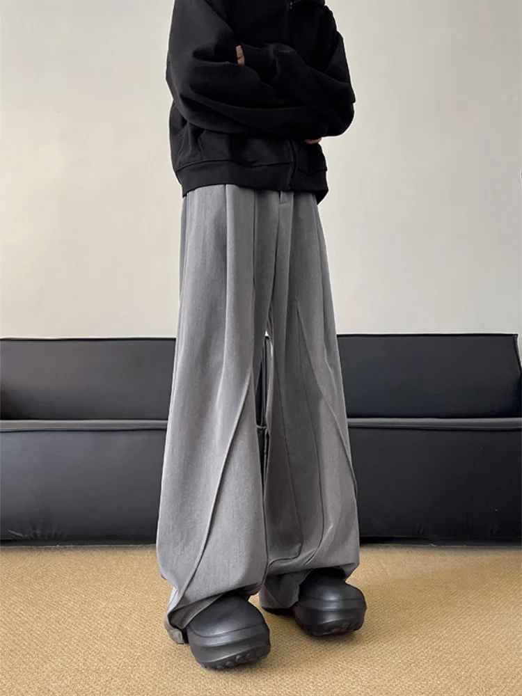 

Мужские повседневные брюки прямого кроя в стиле пэчворк, весна 2025, новые американские брюки в стиле High Street CleanFit, свободные широкие брюки