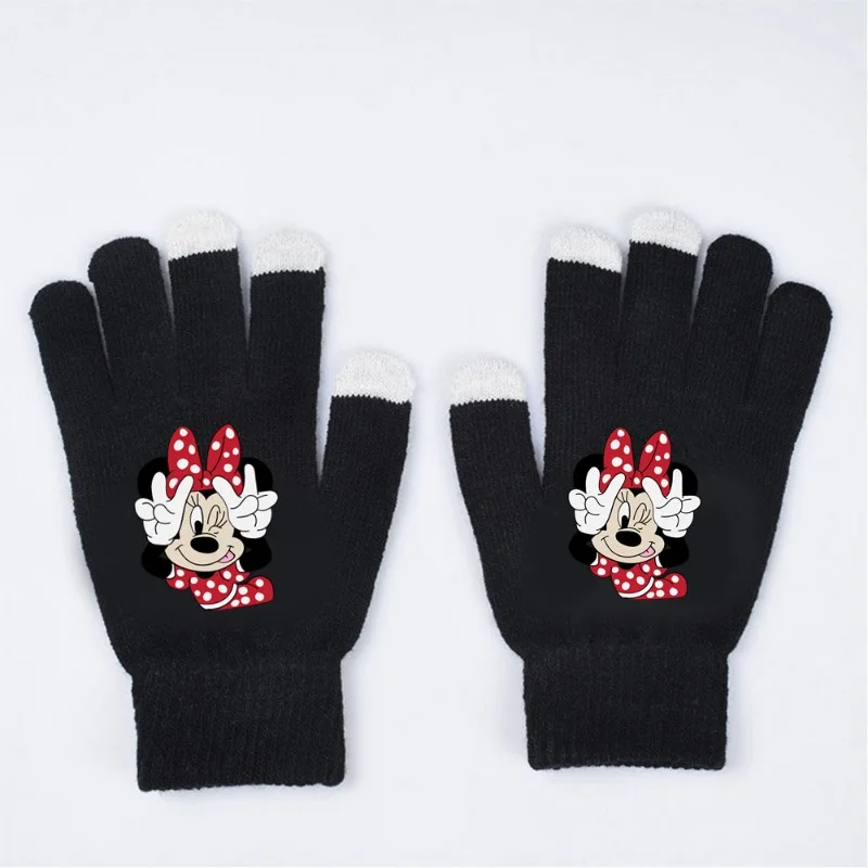 Cartoon Disney mickey minnie mouse Cotton Gloves Anime Figures Elasticity Glove Accessories Thicken Winter Warm Unisex Boy Girl