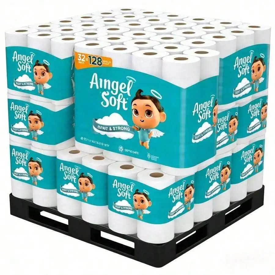 Mother's Day Angel Soft Toilet Paper, Pack-6Mega Rolls = 24Regular Rolls, Soft And Strong Toilet Tissue - Toilet Paper, Tissue Paper, Roll, Paper Towels, Papel Toalla Para Cocina, Fuerza Regida, Cleaning Supplies, Buy One Get One Free, 2-Ply Durable Ti