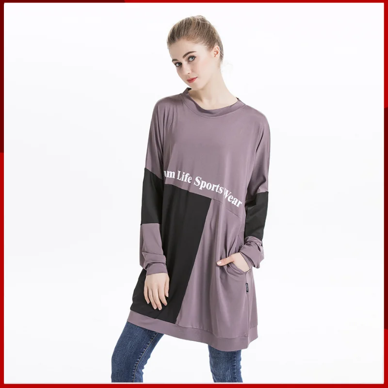 2024 Hot Selling New Middle East Arab Yun Hui Muslim Sports Casual Colored Round Neck Sports Sweater