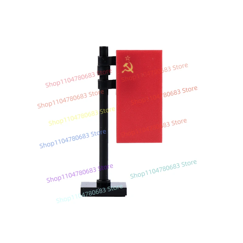 軍事的なイギリス、アメリカ、フランス、ポーランド、ロシアの国旗、ヘルメット、ビルディングブロック組み立てモデルおもちゃ、アニメ漫画ギフト、装飾品