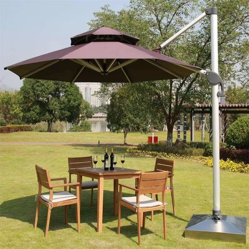 Commercial Cantilever Umbrella, Windproof Outdoor Offset Umbrella for Patio Garden Beach Hotel, Adjustable Hanging  Sun Shade