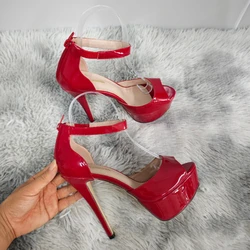 Women Sandals Sexy Stripper Pole Dance High Heels Open Toe Ankle Strap Platform Stilettos Gladiator Party Dress Wedding Shoes