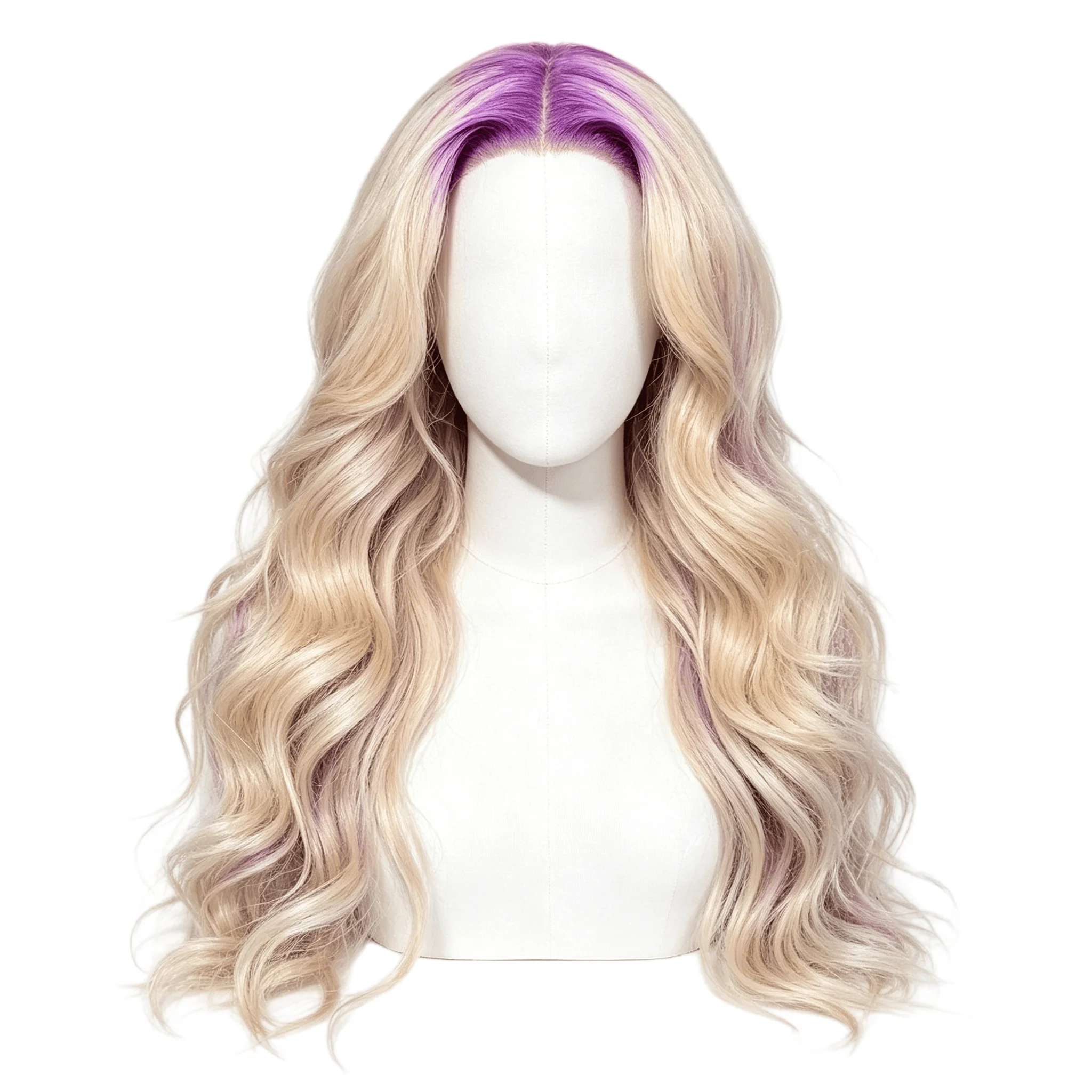 Blonde Hair with Purple Roots 13x6 Body Wave Lace Frontal Wig 100% Human Hair Pre Plucked Transparent 13x4 Lace Frontal Wig