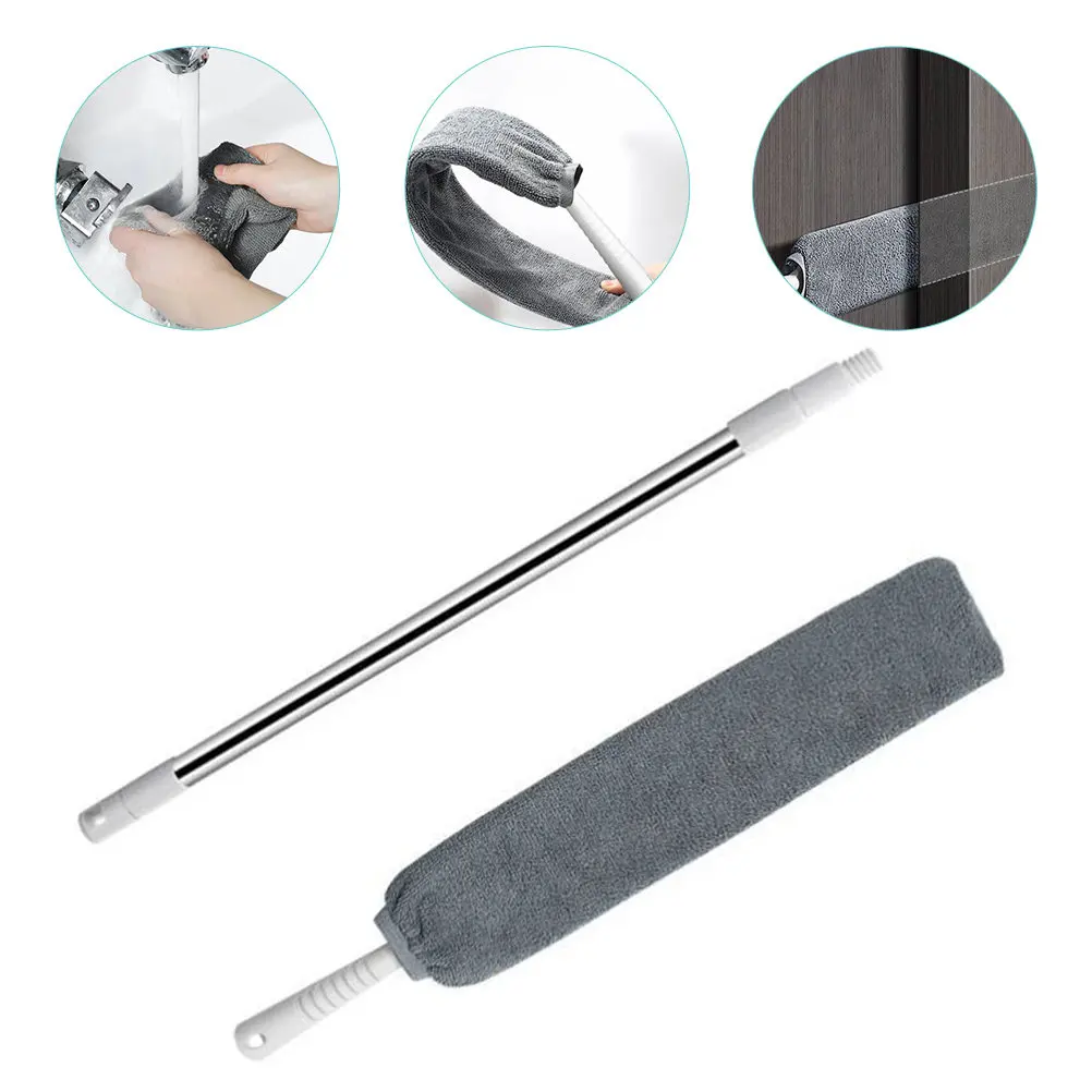 

1Set Microfiber Telescopic Duster for Bed Under Dust Cleaning High Ceilings Ceiling Fans Blinds Furniture Tops Gaps Dust Cleaner