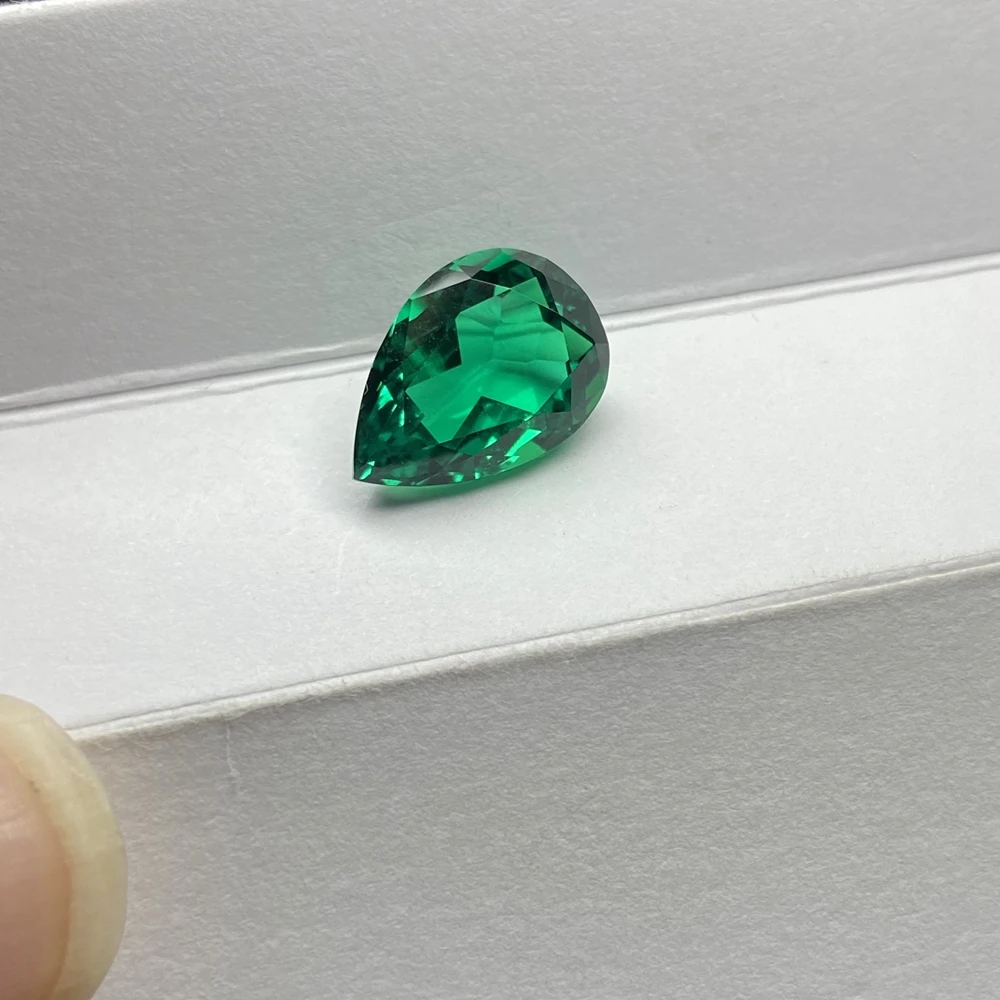 6x8mm-10x14mm Lab Grown Green Pear Emerald Idrothermico Colombia Inclusione Pietra preziosa per la creazione di gioielli Certificato GRA