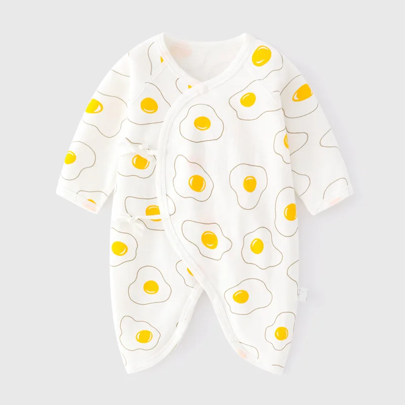 Newborn Baby Clothes Summer Pure Cotton Baby Bodysuit Boys and Girls Baby Purse Egg Butterfly Suit Boneless