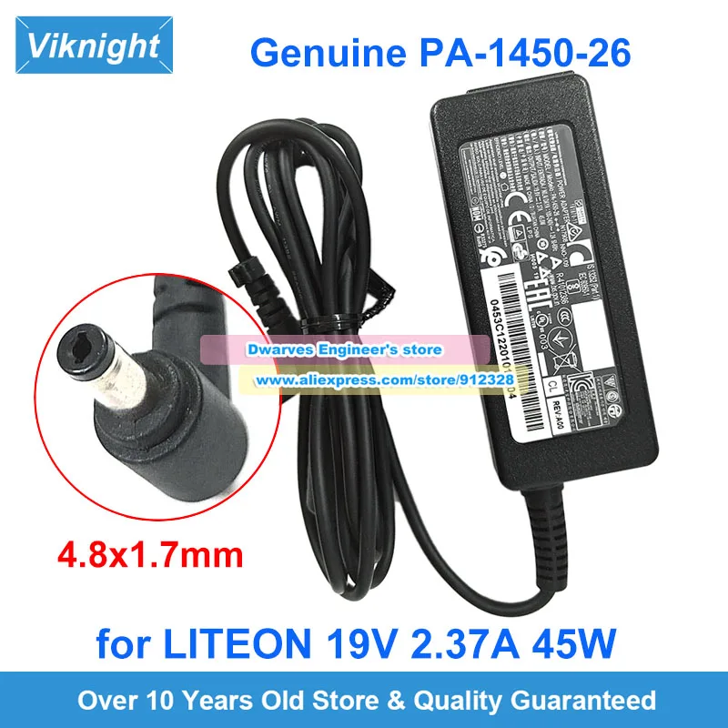 

Genuine PA-1450-26 Switching AC Adapter 19V 2.37A Laptop Charger for Liteon 45W Power Supply 4.8*1.7mm