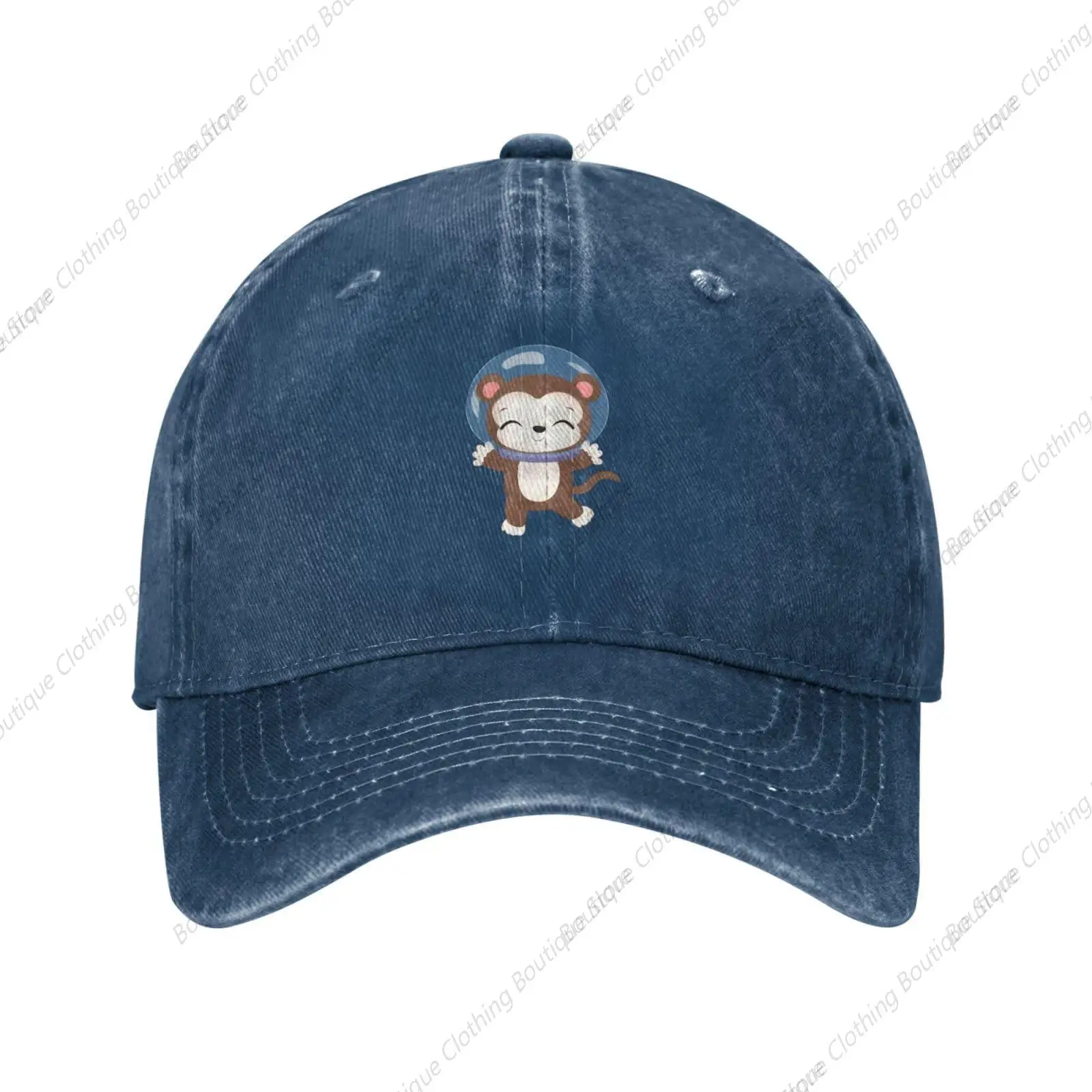 

Cute Monkey Astronaut Baseball Cap for Men Women Vintage Trucker Hat Golf Hats Dad Hat Navy Blue