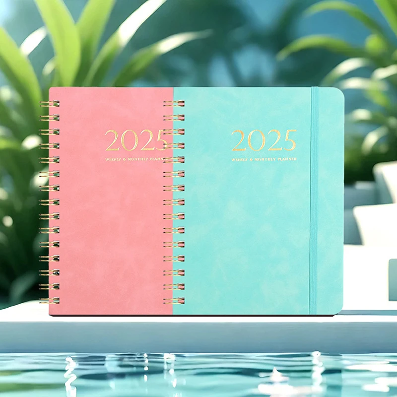 140 Pages Notebook Diary 2025 Plan Schedule Strapped Notebook Calendar Weekly Notebook (2025.1-2025.12)