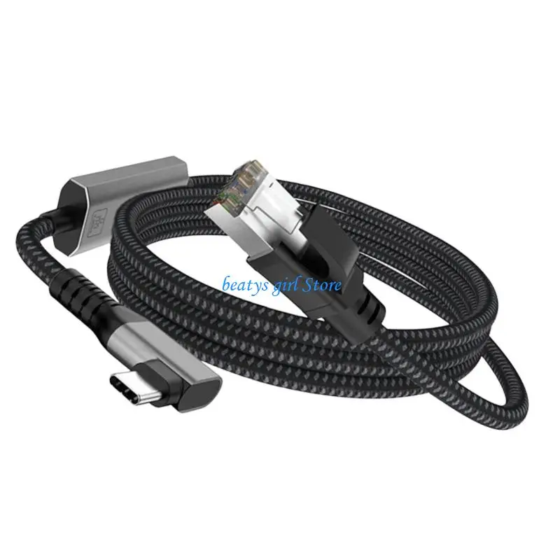 C7AB USB C To RJ45 Ethernet Networking Cable 2.5Gbps Fast Data Transfer For Office Home