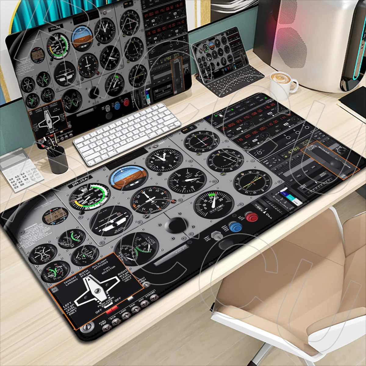 HD XXL Airplane Dashboard Mouse Pad Rug Large Rubber Anti-slip PC Accessories Mousepad for Office Gamer Keyboard Mats Decor Mat