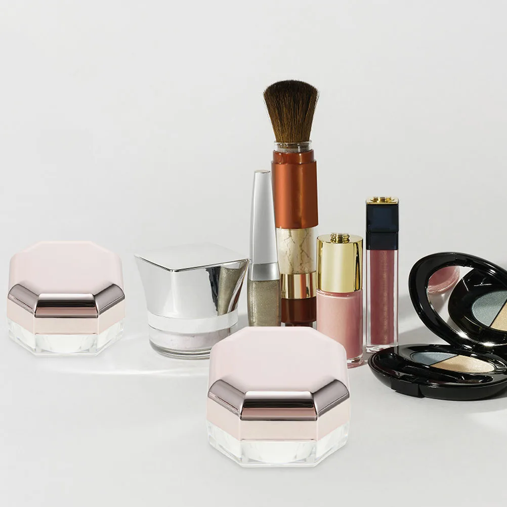 

Empty 3 Pink Loose Powder Boxes Octagonal Containers for Makeup Reusable Loose Powder Containers SafeCosmetic Lightweight