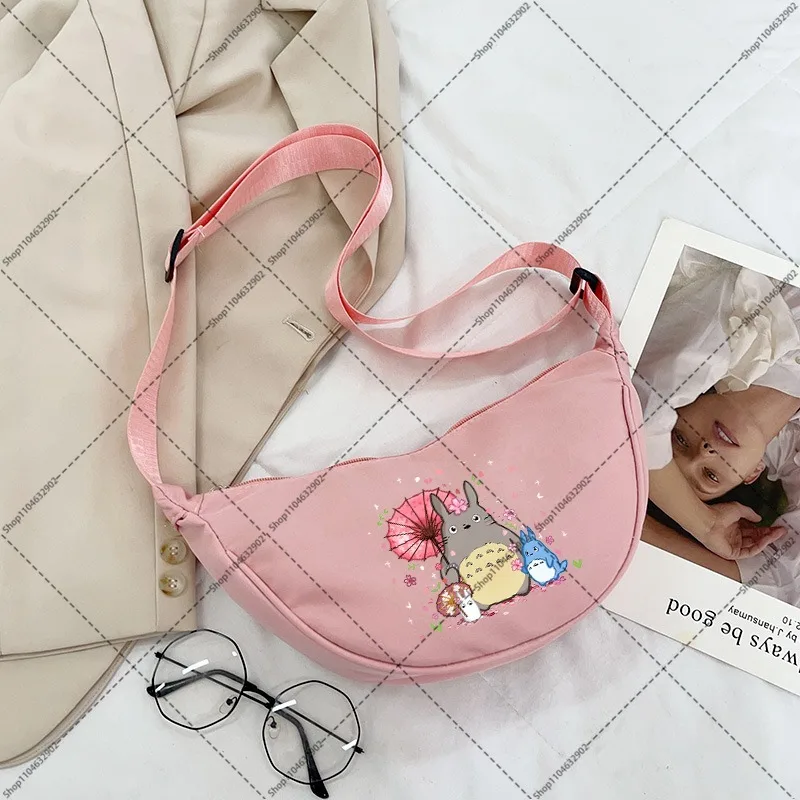 Totoro Crossbody Bags for Women Cute Cartoon Anime Pattern Print Shoulder Bag Unisex Large Capacity Portable Backpack Party Gift view 3