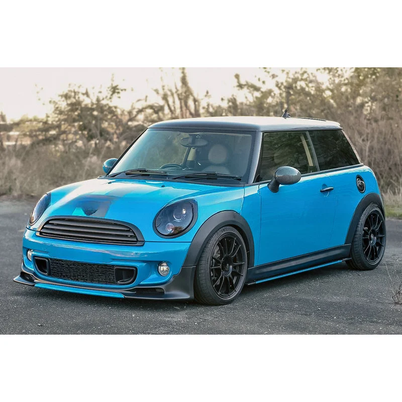 Replacement Lightweight Real FRP Bolt-On Front Bumper Lip Glossy Black UV Treated For Cooper S R56 R57 R58