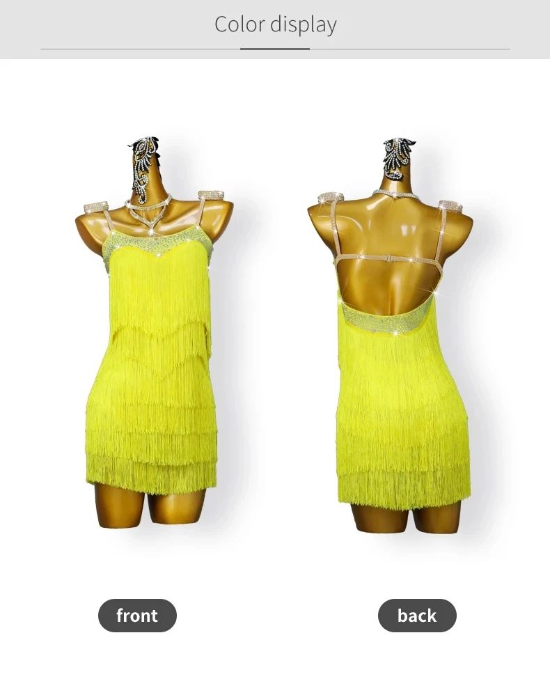 2026 Neues Latein-Tanzkleid für Mädchen, Damen-Tanzkostüm, Samba-Kostüm, formeller Ballroom-Rock für Erwachsene, Tanzkleidung, Bühnen- und Abschlussball-Kurzkleid – Detail 5