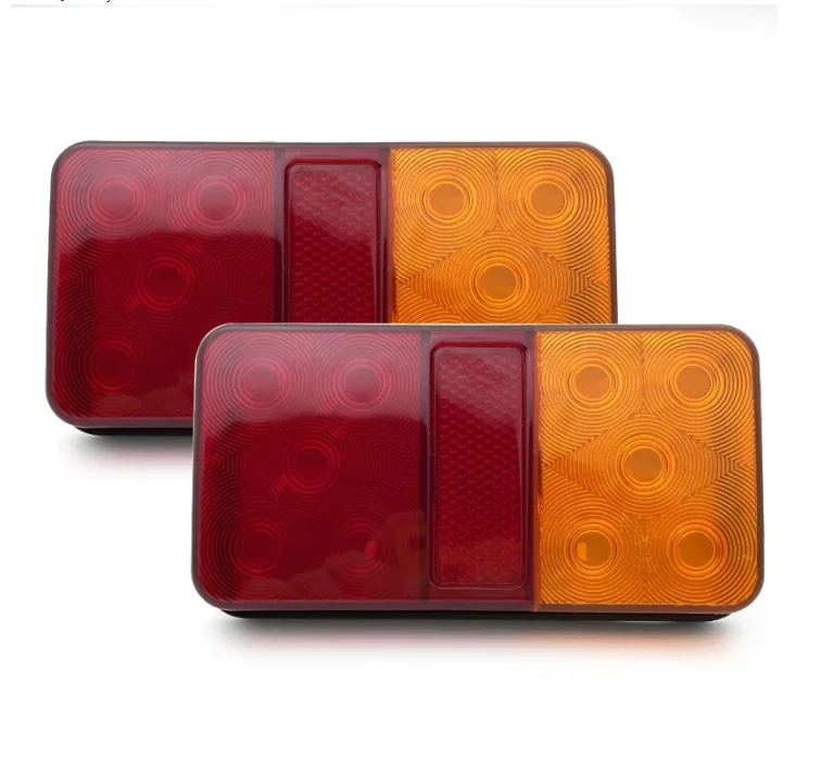 2Pcs Waterproof Car 8  19 20 30 46 72LED Tail Light Rear Lamps Pair Boat Trailer 12V/24V Rear Parts For Trailer Truck Car Lighti