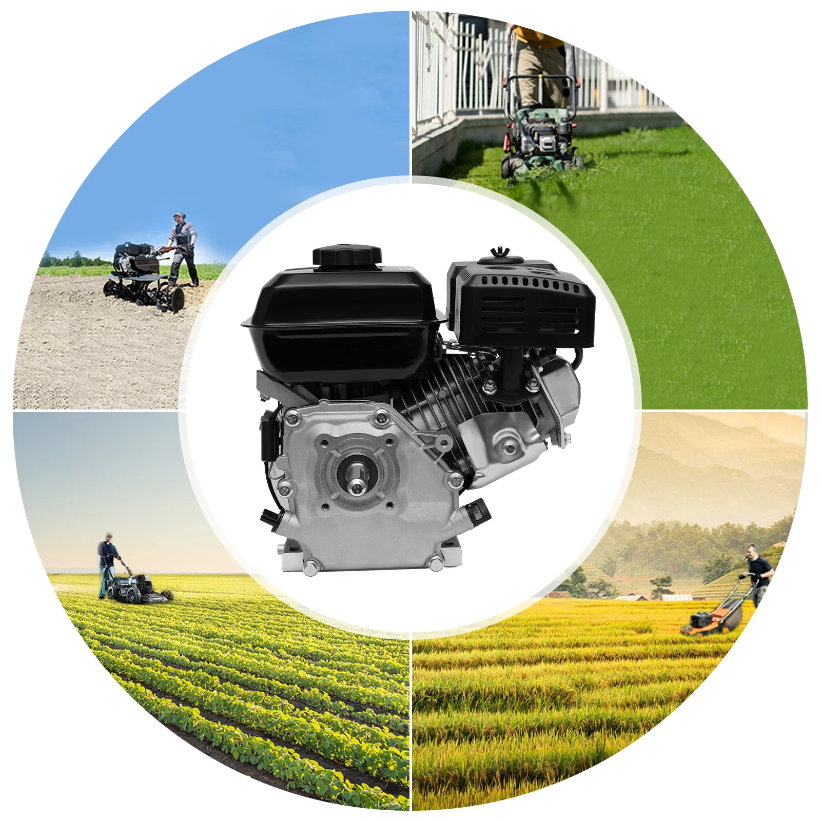 Motore a benzina OHV a 4 tempi da 7,5 HP 212 cc per uso pesante 3600 giri/min, serbatoio da 3,6 litri, 30,38 libbre