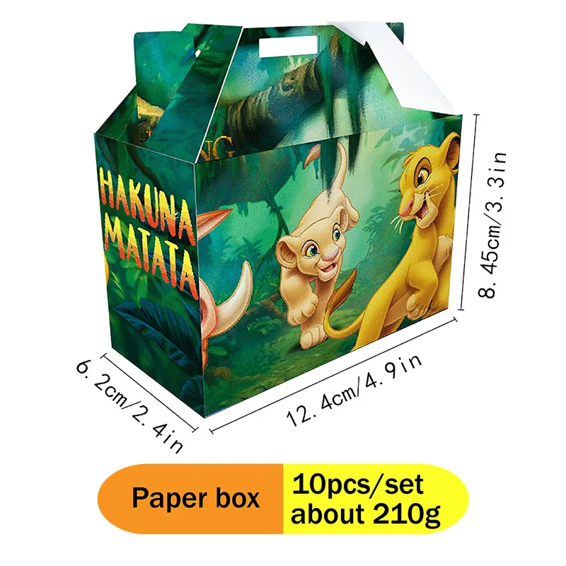 Cartoon The Lion King Theme Surprise Gift Candy Goodie Box Kids Halloween Party Favor DIY Treasure Birthday Party Decorations