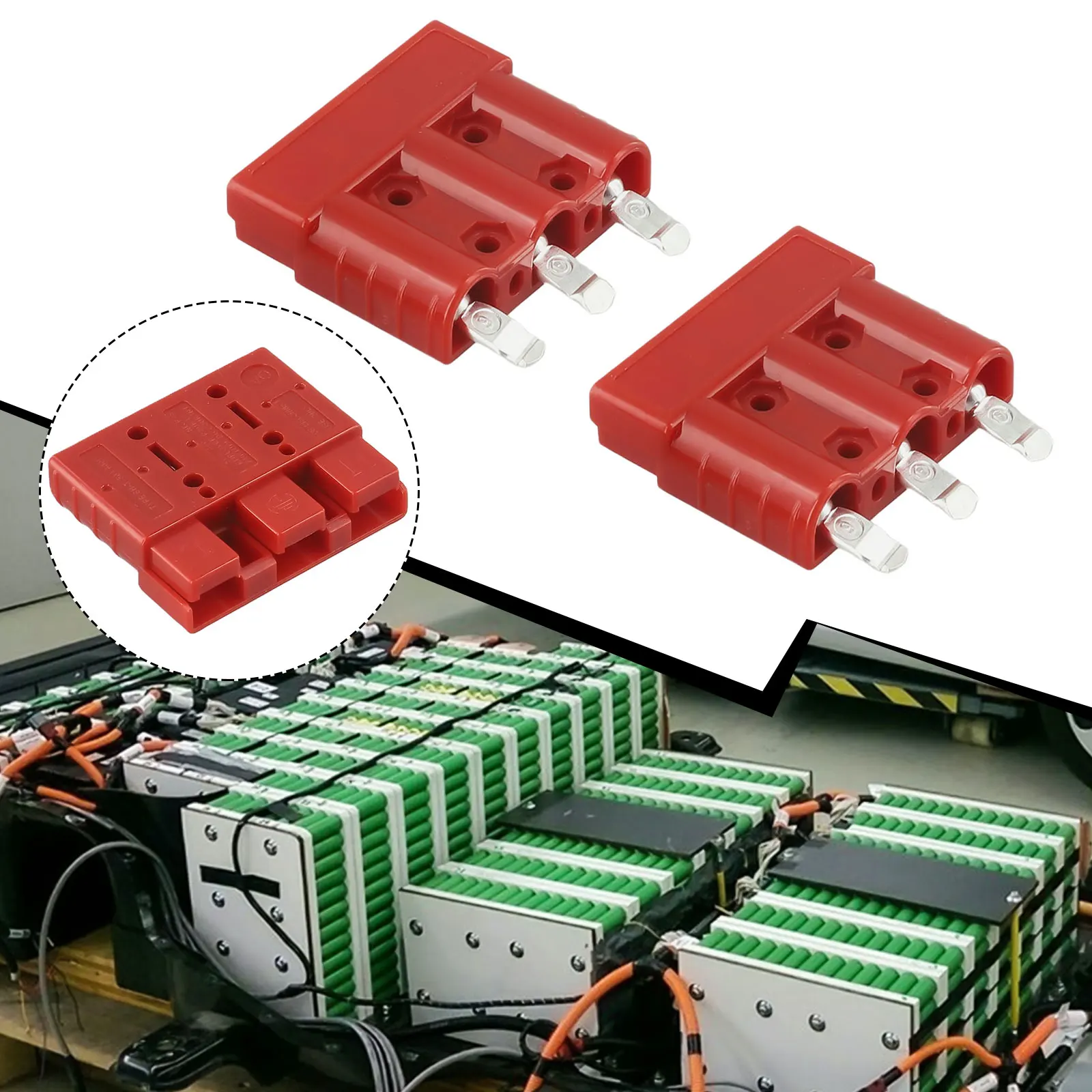 DC-DC Solar Charging Connector Kit 50A 3-Pole with Silver-Plated Copper Terminals and Flame-Retardant UL94 V0 Housing Material