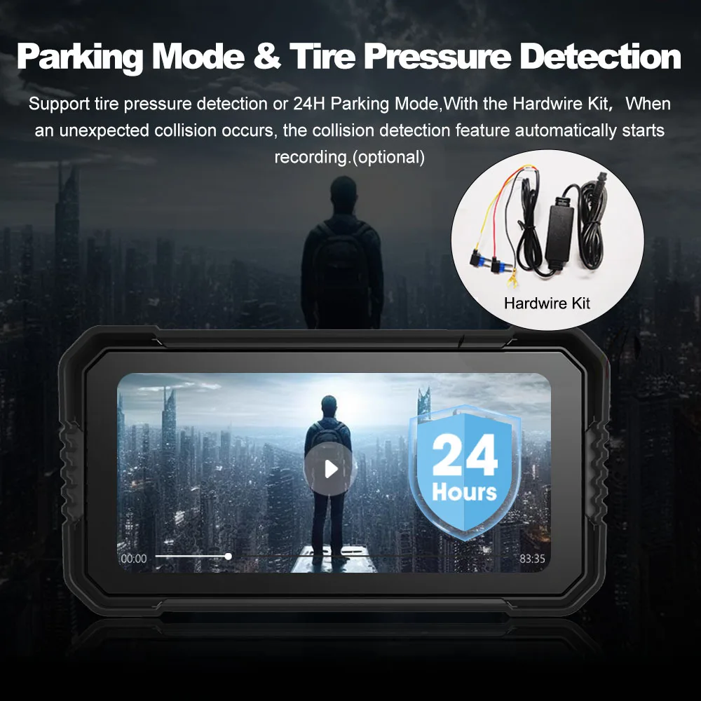 BEPOCAM 6.2in Motorcycle Black Box Touch Carplay Screen GPS Navigation IP67 Waterproof for Dual Cameras Drive Recorder Moto DVR