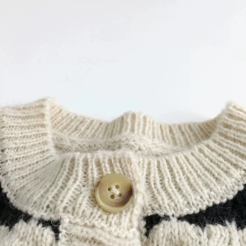 Winter Nieuwe Baby Jongens Gestreepte Gebreide Trui Jas Kinderen Twisted Mohair Vesten Peuter Meisjes Truien Tops Kinderkleding
