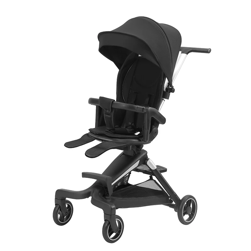 Factory Direct Hair Children's Walking Baby Artifact Trolley Two-way Four-wheel Light Baby Hand Folding Stroller