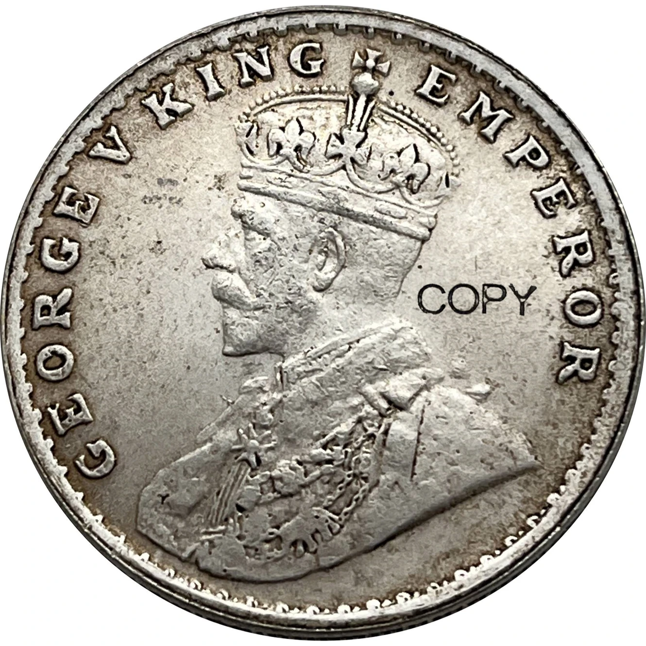 East British 1911 1 One Rupee George V King Emperor  Silver Plated Copy Commemorative Coin Ww2 Moneda Collectible Coins