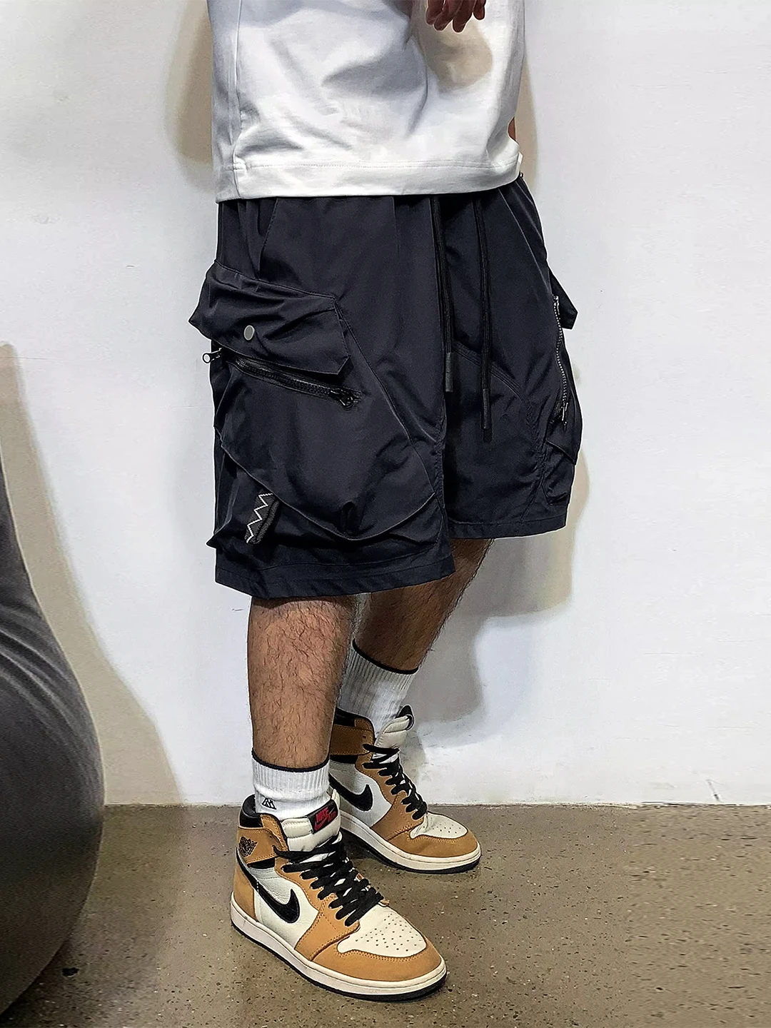 

Летняя новинка High Street Cool Bla, рабочая одежда, мужские модные прямые брюки Spor, уличные повседневные брюки длиной пять четвертей