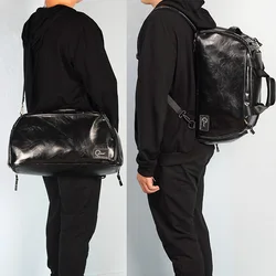 Shell Bag Shoulder Messenger Bag Dry Wet Separation Backpack Male Schoolbag Leisure Travel Bag Leather Waterproof Handbags