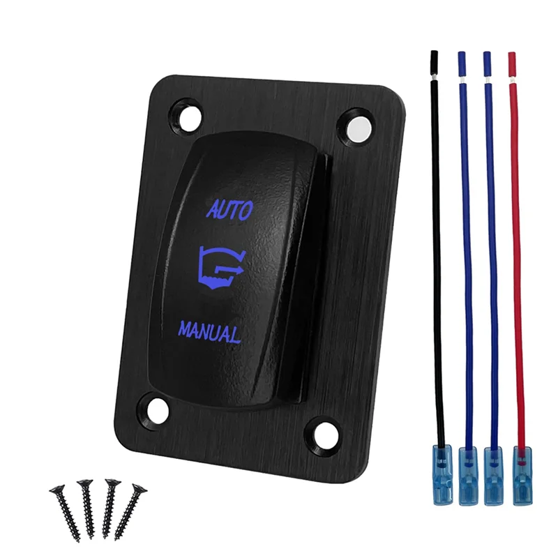 3Way Bilge Pump Rocker Switch Panel 4 Pin ON-Off-(ON) SPDT Auto/Manual Momentary Switch for Marine Boat Yacht Waterproof