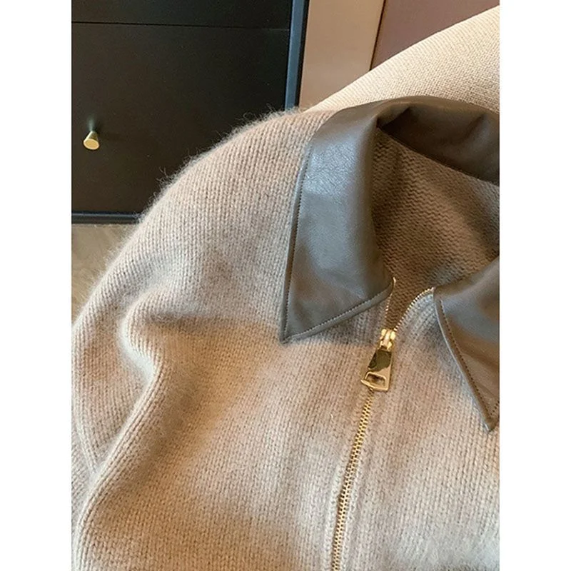 Zagros New 2024 Autumn/Winter Women's Loose Knit Cardigan Elegant Temperament Fashion Sweater Coat