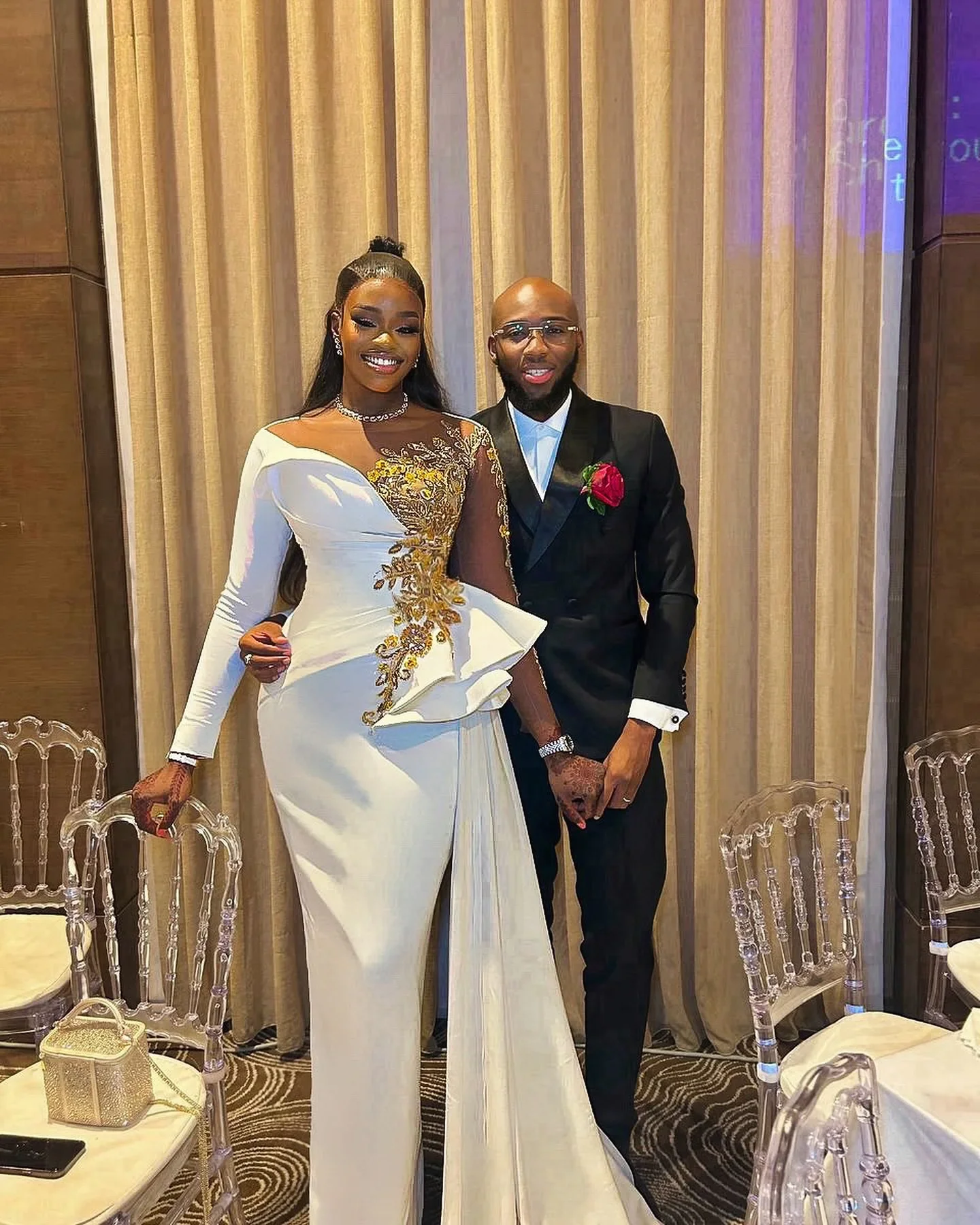 Cristais de ouro formal ocasião vestido deslumbrante marfim africano vestido de recepção de casamento aso ebi preto feminino vestido de festa tradicional