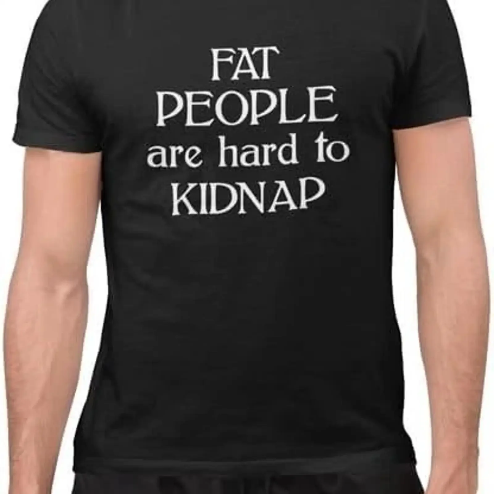 Lustiges T Shirt dicke Menschen sind schwer zu entführen Humor Neuheit sarkastisch vintage Washed Unisex Top For Everyday Wear