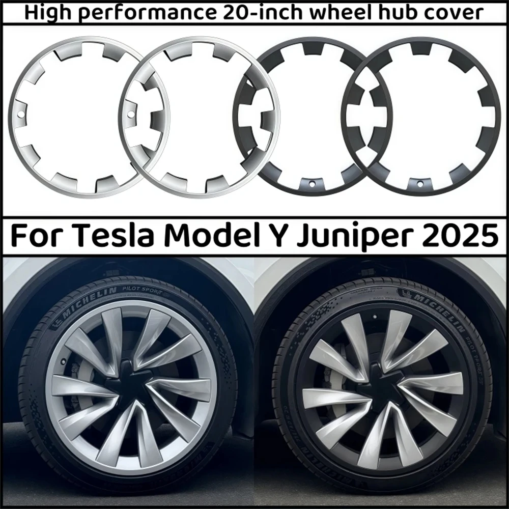 

4pcs 20inch Hubcap Cover For Tesla Model Y Juniper 2025 Wheels ABS Rim Guard Rim Protection Patch Scratch Proof Hub Cap