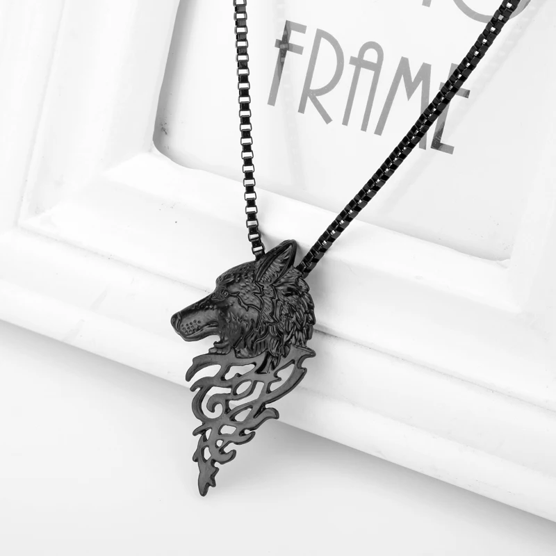 Cabeça de lobo pingente colar punk vintage feminino masculino metal animal jóias transporte da gota coisas legais corrente masculina festa jóias presente