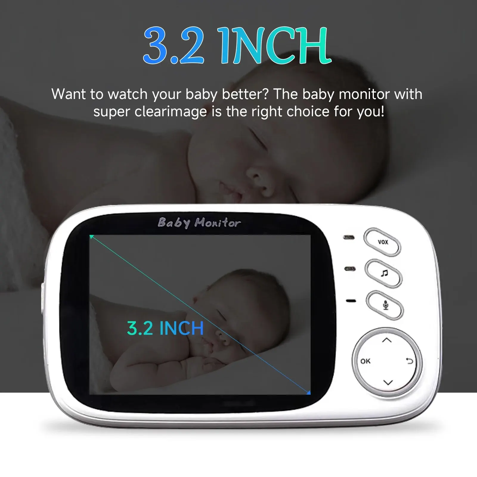 DBIT-LCD Display Video Intercom para Recém-nascidos, Monitor Do Bebê, Câmera Infantil, Câmeras Digitais, Proteção De Segurança, VB603, 3.2"