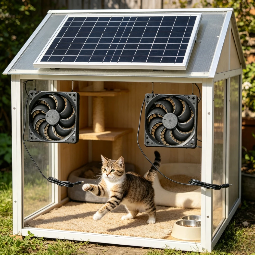 

10W 15W Outdoor Solar Powered Exhaust Ventilation Fan Weather Resistant Cooling Fan for Chicken Coop Pet House Greenhouse Shed